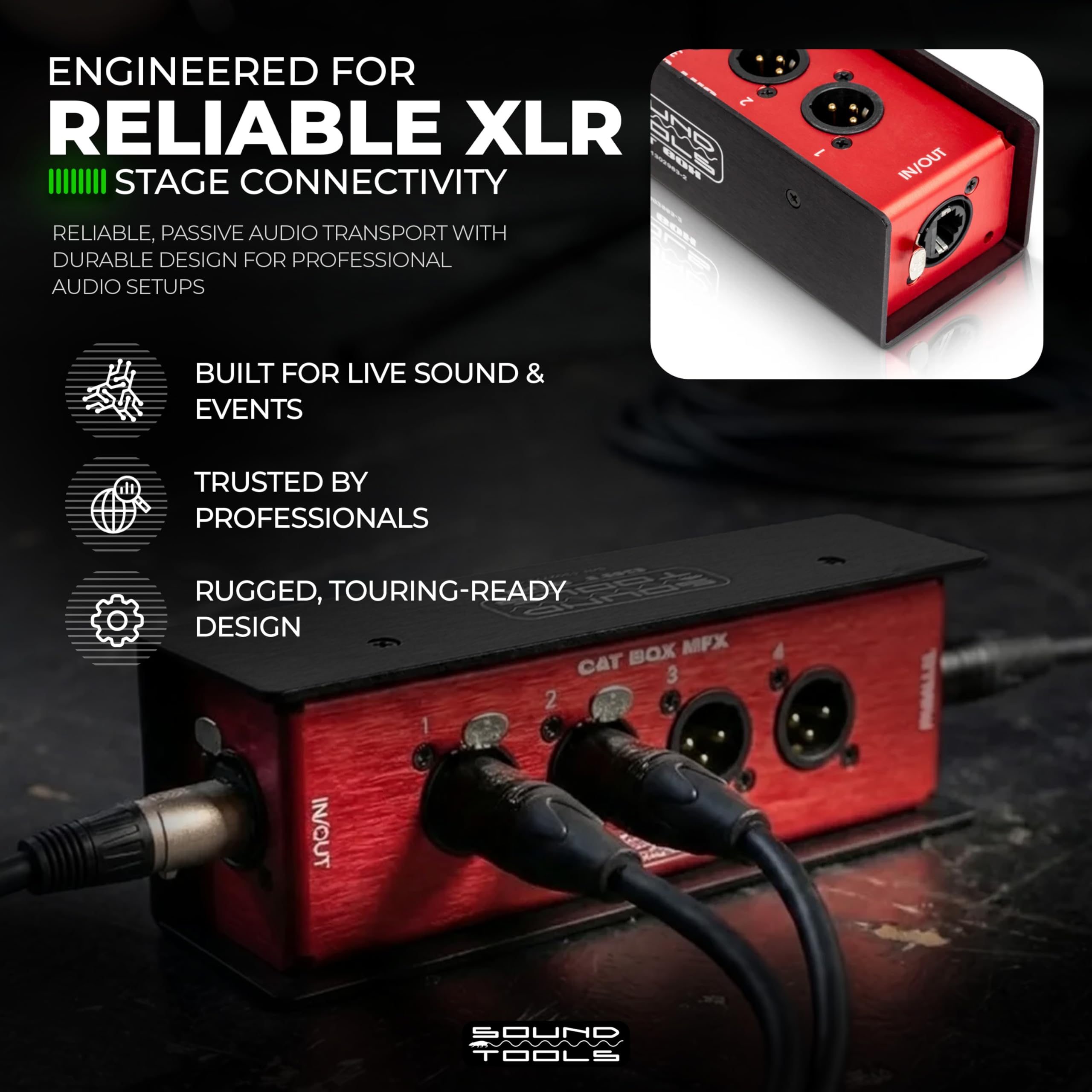 Sound Tools CAT Box MX – 4 Male with Passive Analog Audio