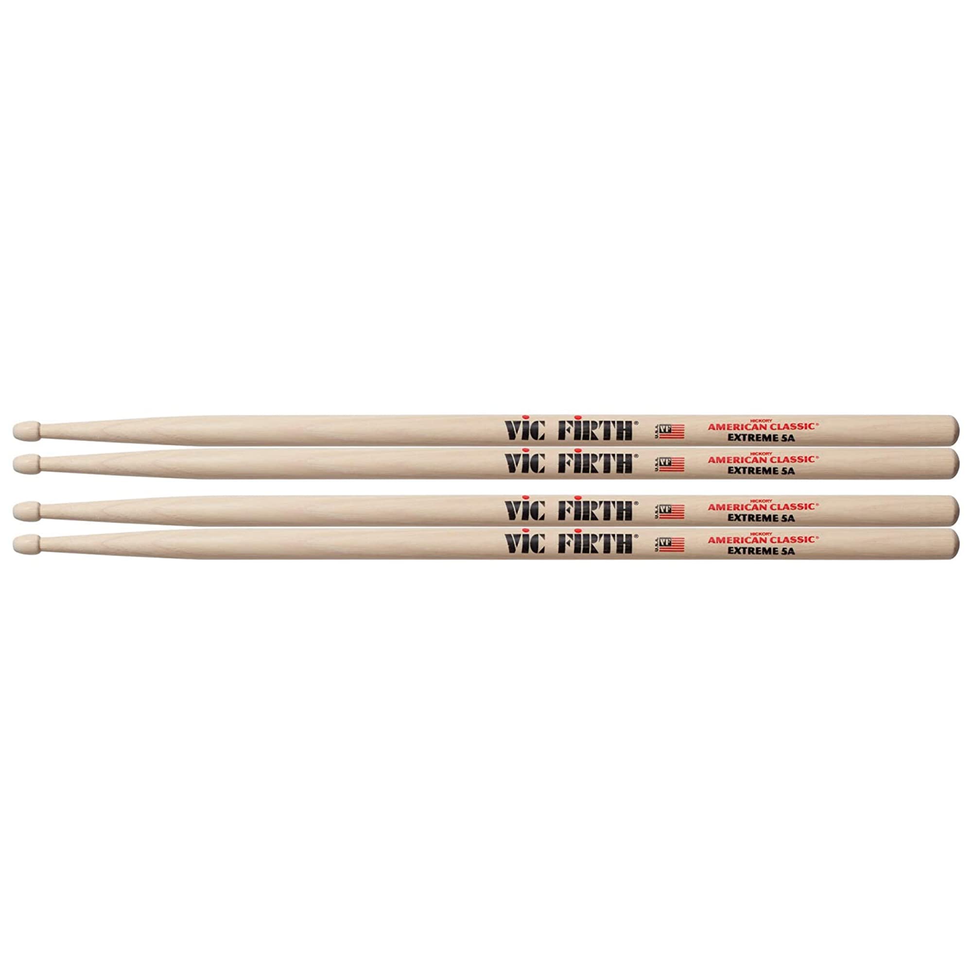Vic Firth Extreme X5A Wood Tip Drum Stick (2 Pair Bundle)
