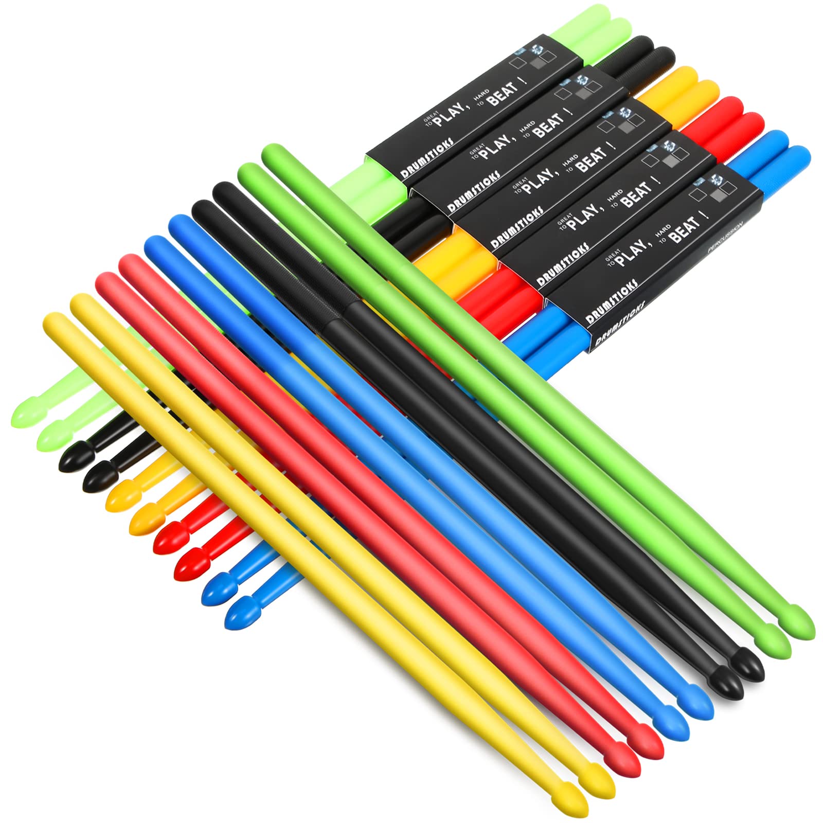 Youyole 20 Pairs 5a Drum Sticks Nylon Light Drumsticks