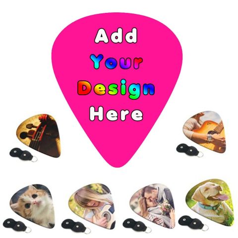 PLKIUYT 6-Pack Customized Guitar Picks Personalized Guitar Accessories Two Sides Printing with Your Name Text Picture Guitar Pick for Men and Women, DeepPink, 0.71mm