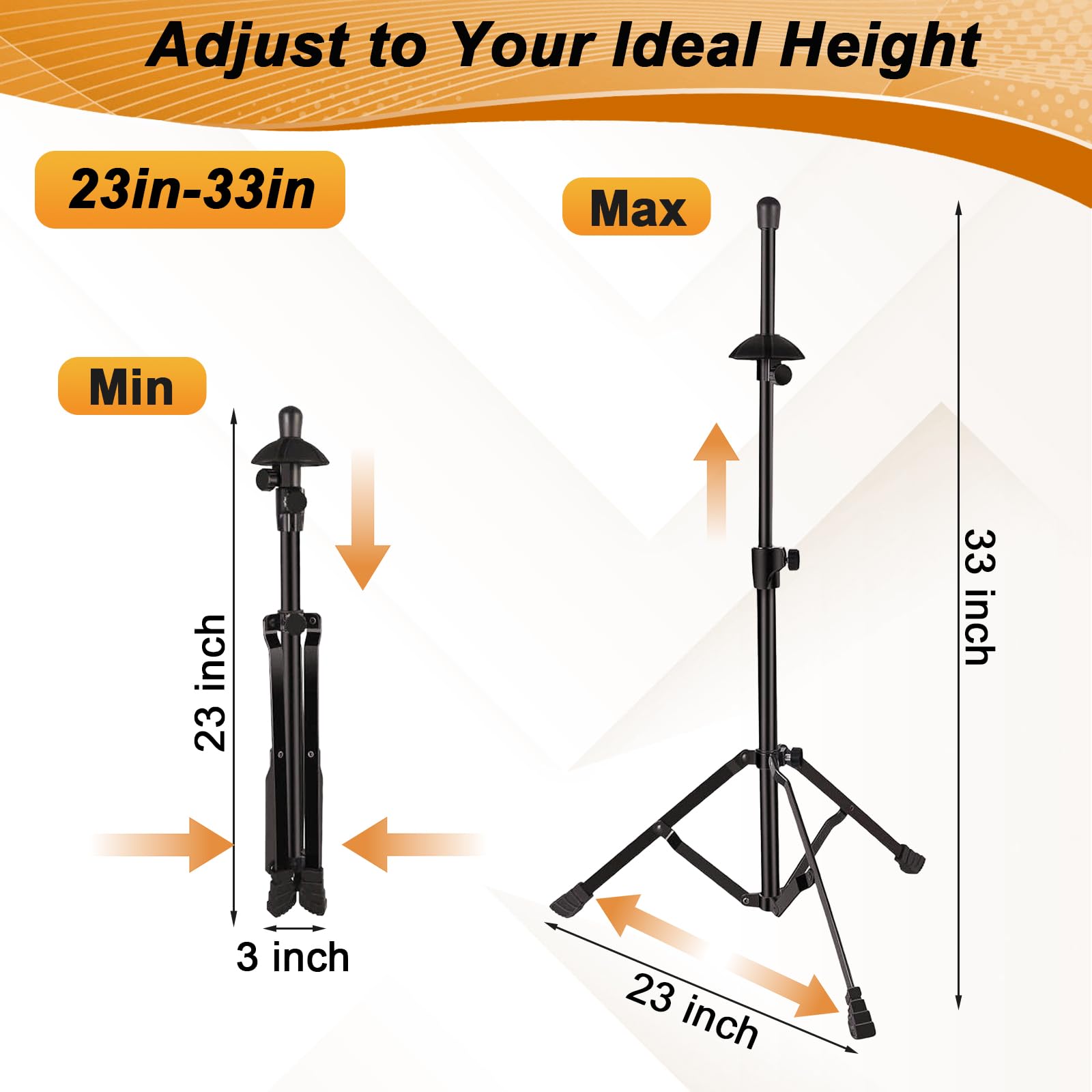 Ngdiluxury Trombone Stand, Adjustable Height Retractable Trombone Stands