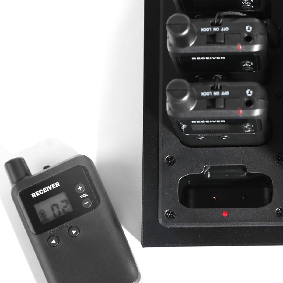 AGJ Wireless Tour Guide System, Tour Guide Microphone and Speaker, Tour Guide Headsets 1 Transmitter 15 Receivers 1 Charger Court Church Translation System for Factory School