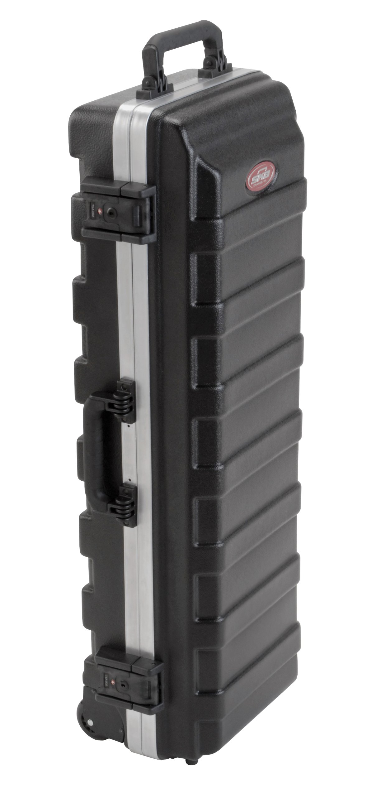 SKB Compact Stand Case 36-1/2 x 11-7/8 x 8-1/4 with Wheels & Straps, TSA Latches, Over molded Handle