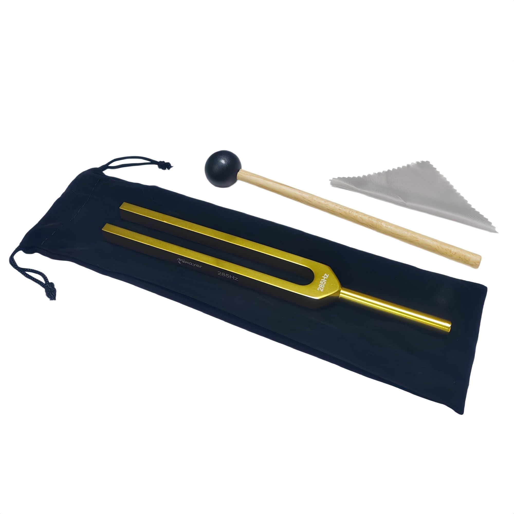 Miwayer Professional RE 285Hz Tuning Forks Golden for Healing, Medical, and Music – Multi-Frequency Tuning Fork Kit for Sound Therapy, Meditation, Chakra Balancing