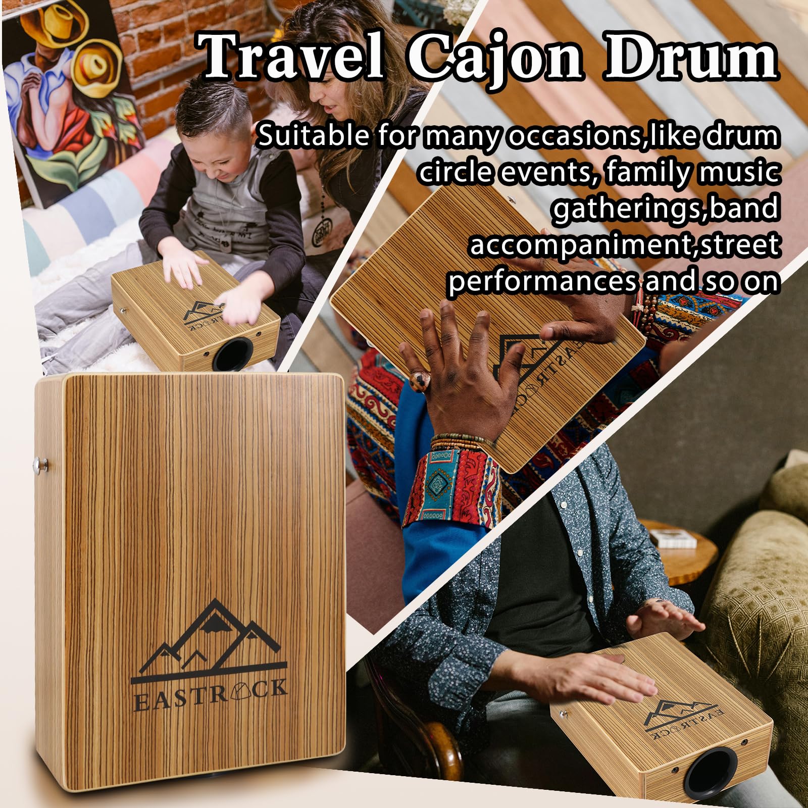 EASTROCK Portable Cajones Beat Box Hand Drum Cajon