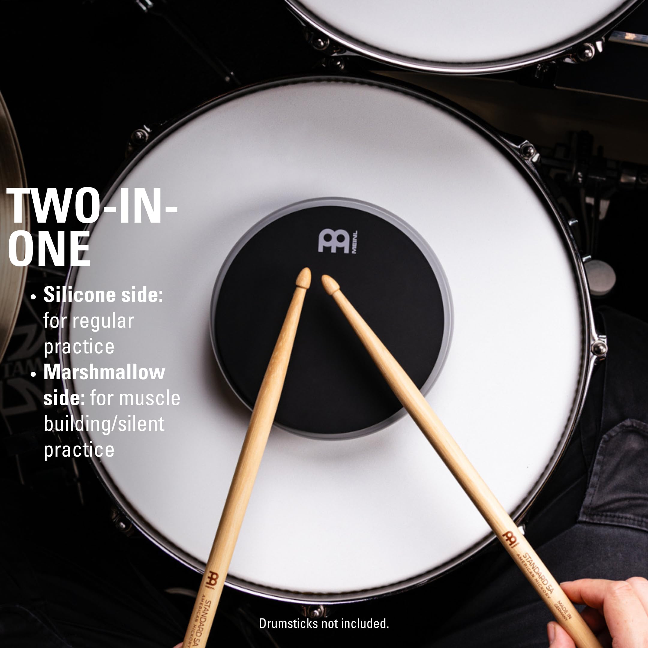 6″ Double Sided Drum Practice Pad, Standard Silicone/Silent Marshmallow