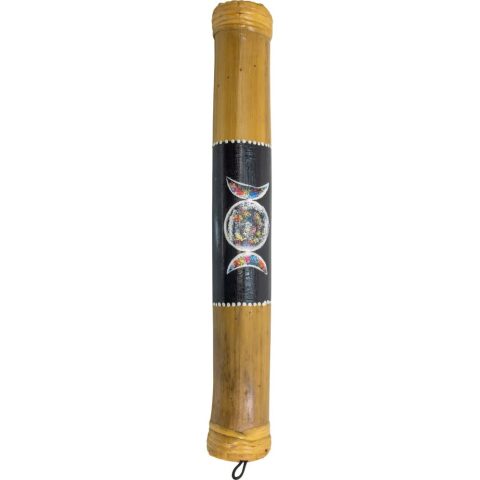 KHEOPS | Bamboo Rain Stick Instrument | Triple Moon | Handcrafted Wooden Musical Instrument for Meditation, Relaxation & Rhythm | Gentle Rain Sound Effect | Small 15.5″ | US-Based Business