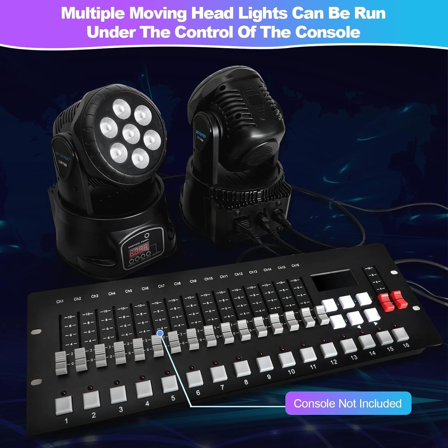 Betopper 7x8W Moving Head DJ Lights,RGBW Stage Lighting-4 Packs