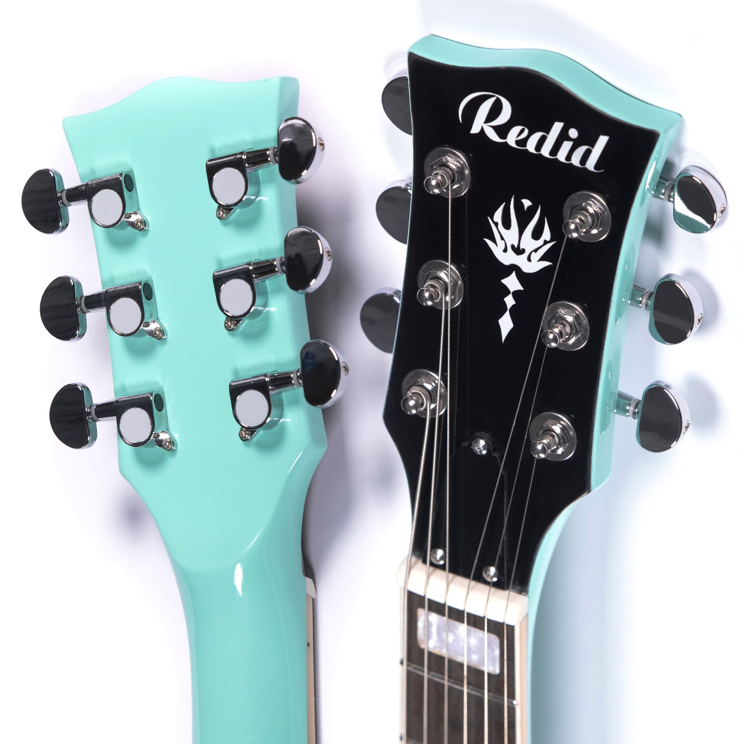 Redid Semi-Hollow Body Electric Guitar RD-100 Jazz Guitar with F-Hole,Maple neck,humbucker Pickups(Green)