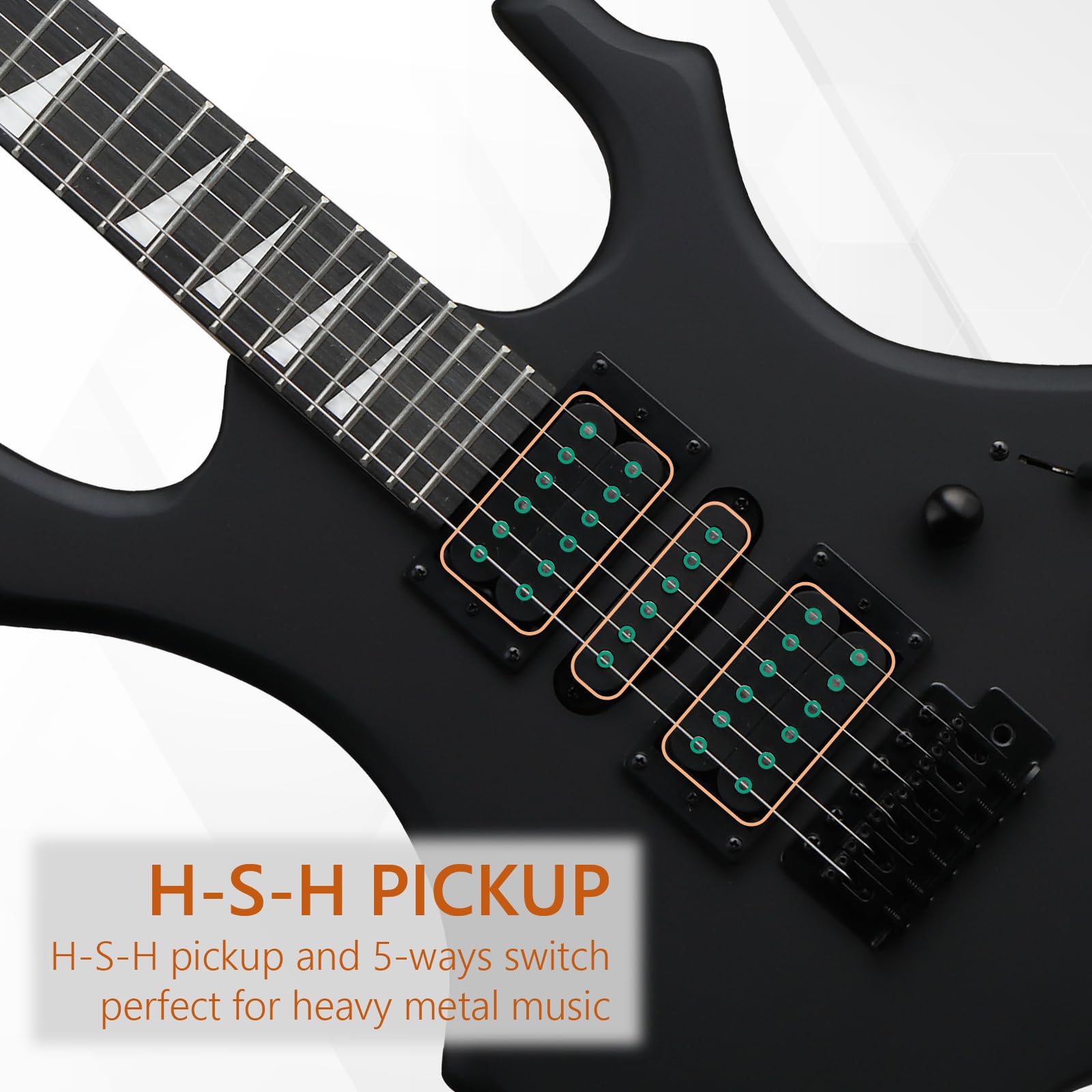 Ktaxon Burning Fire Design Full Size Electric Guitar Kit, Matte Black