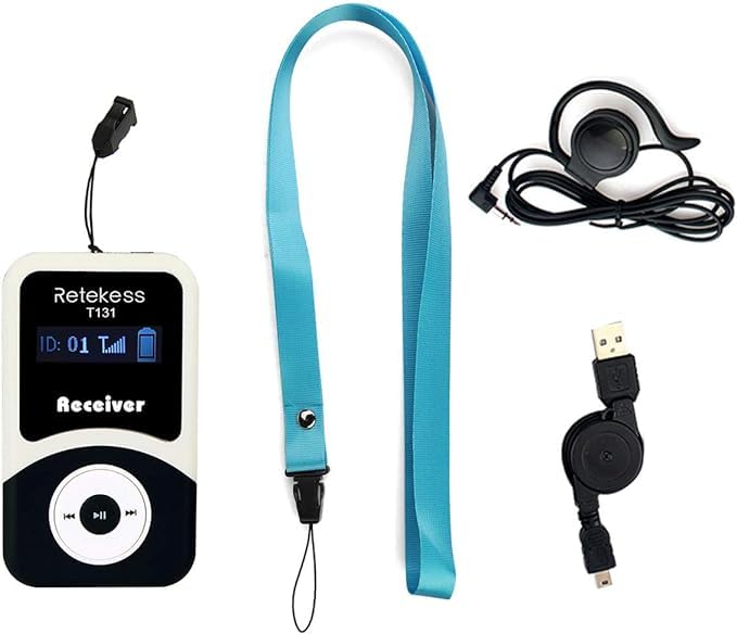 Retekess T131 Tour Guide Headsets Receiver, Church Translation System