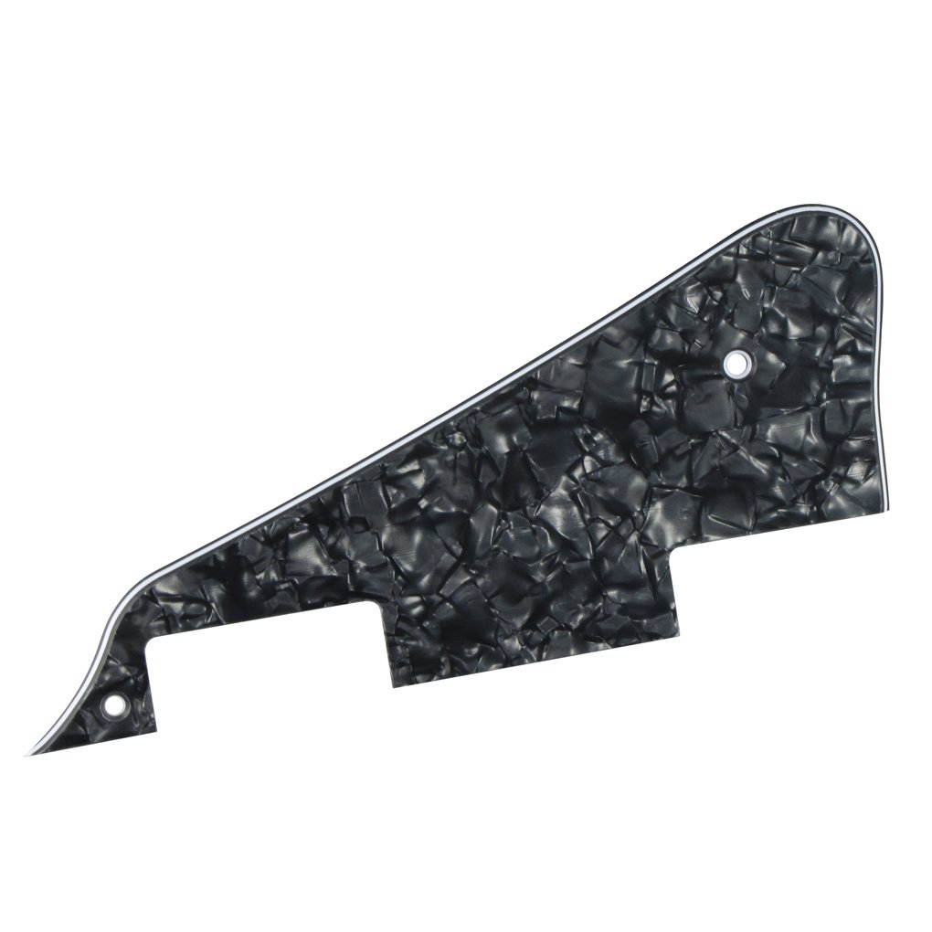 FLEOR 4Ply Black Pearl Pickguard Back Plate Screws Set & Switch Ring & Bracket Fit LP Style Guitar Pickguard Replacement