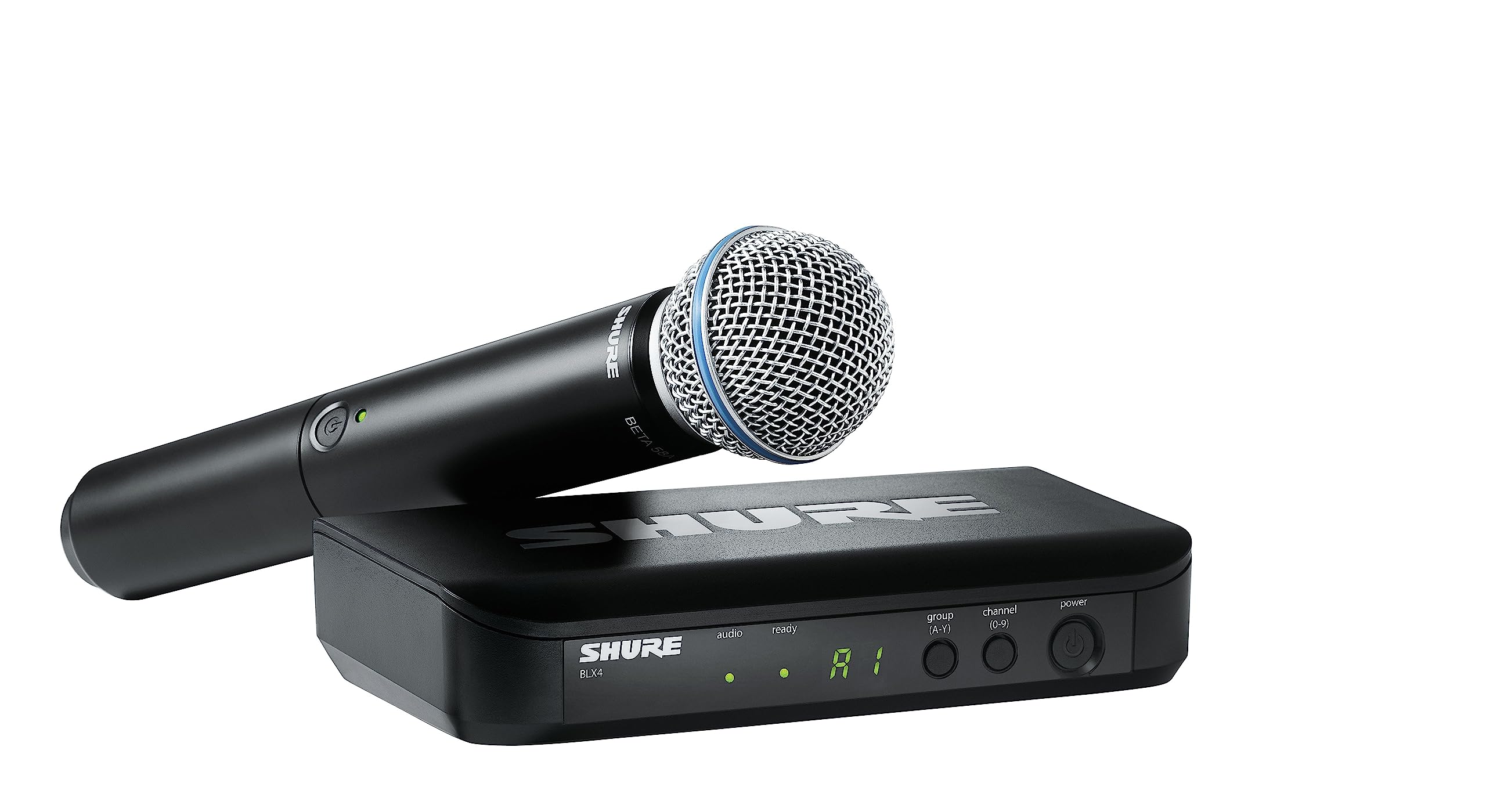 Shure BLX24/B58 UHF Wireless Microphone System – Perfect for Church, Karaoke, Vocals – 14-Hour Battery Life, 300 ft Range | Includes BETA 58A Handheld Vocal Mic, Single Channel Receiver | H8 Band
