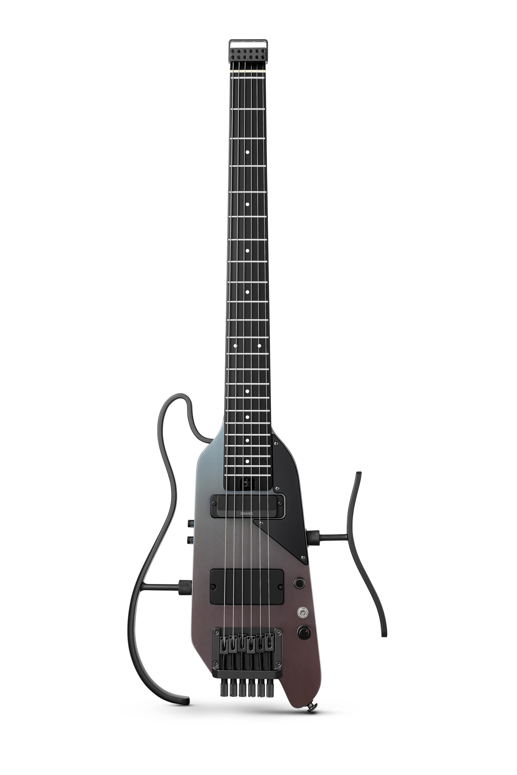 Donner HUSH X PRO Electric Guitar Kit – Smart Travel Guitar with Dozens of Preset Combinations, 7 Tone Sim Options, Midnight Glow
