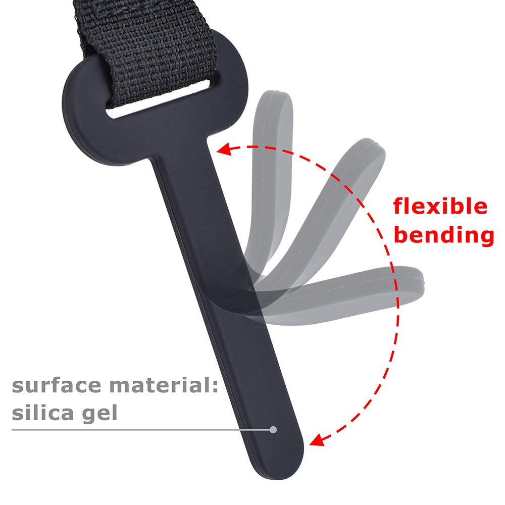CLOUDMUSIC Ukulele Strap Clip On, Black Strip