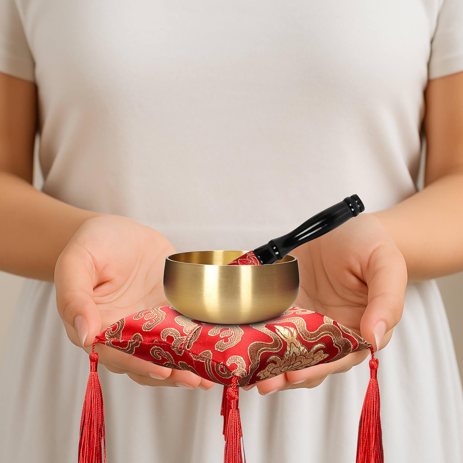 Tibetan Singing Bowl, 3-Inch Sound Bowl Meditation Set