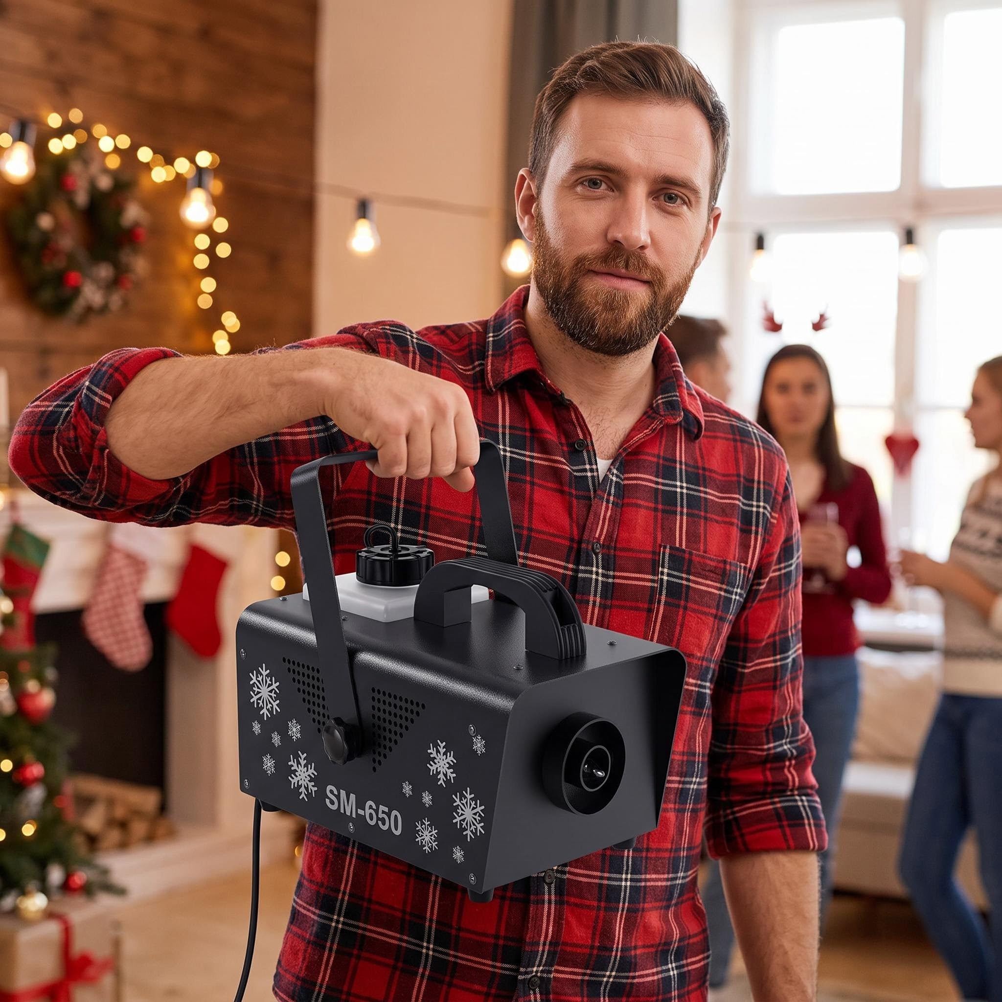 650W Snow Machine with Remote, Fake Snow Maker for Christmas Party