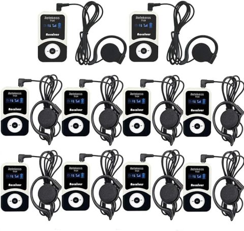 Retekess T131 Tour Headsets Receiver, Assistive Listening Devices(10 Packs)