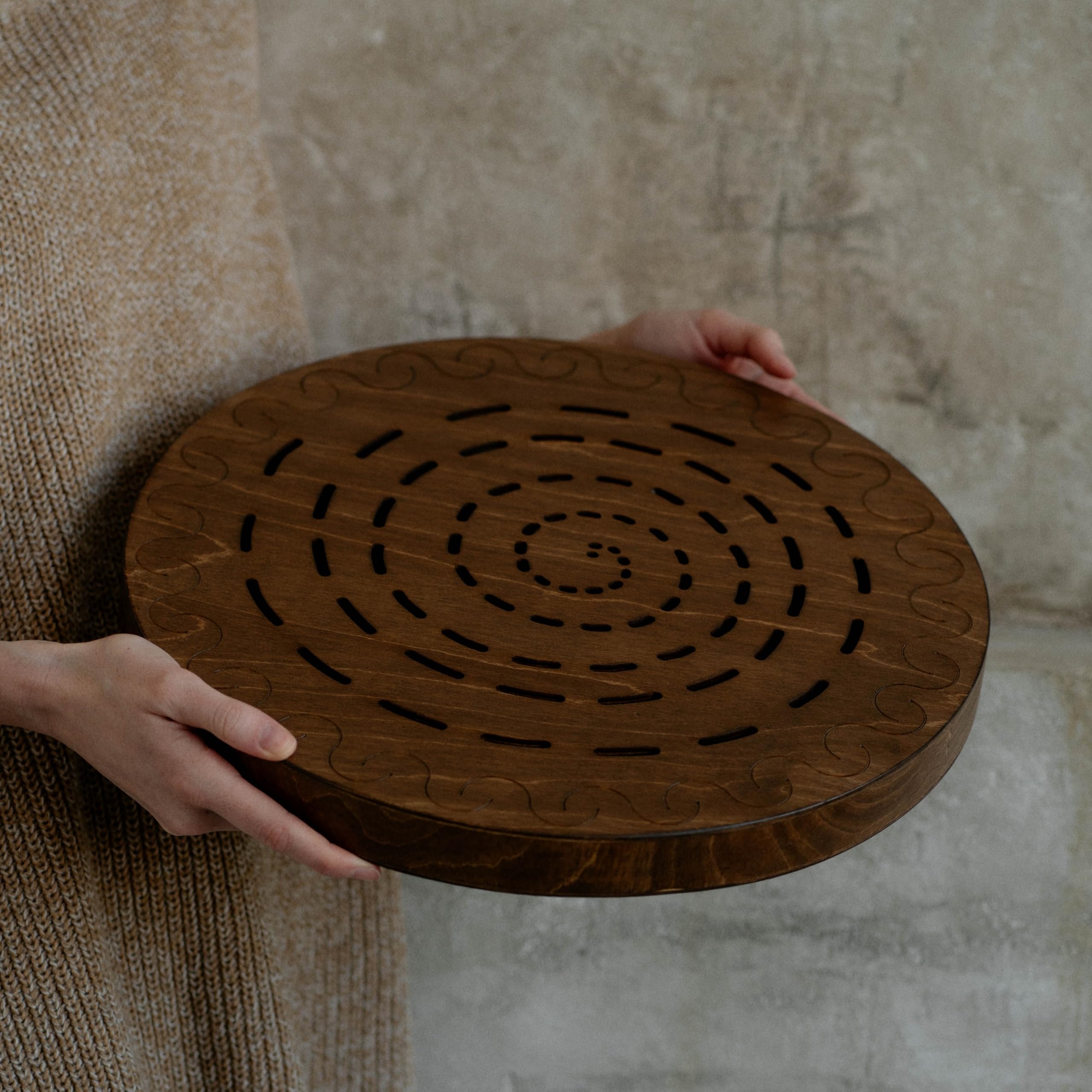 Nazar Drums Water-Fall Disc — Wooden Ocean Drum, Swirl, 16″ (40 cm) | Long Water Ambience for Sound Bath, Meditation & Yoga | No Bag