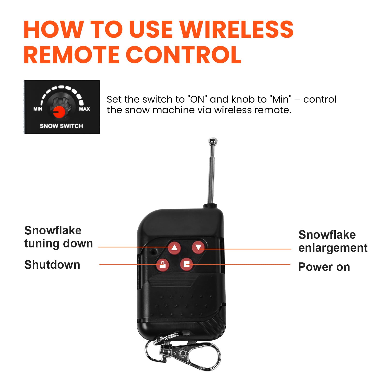 Snow Machine,1500W Snow Maker With Remote Control for Indoor Outdoor