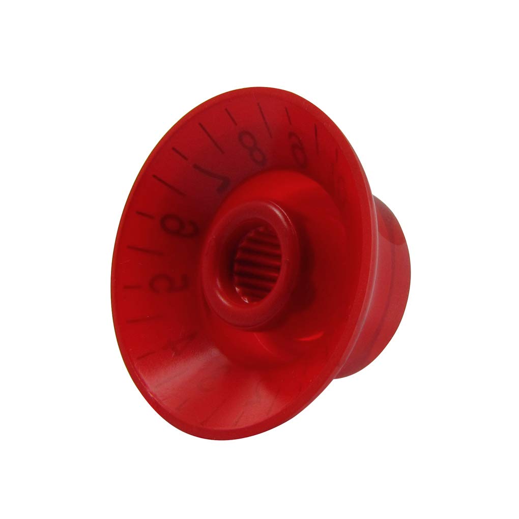 FLEOR 4pcs LP Guitar Top Hat Knobs Red 18 Splines Bell Knob for LP SG Electric Guitar