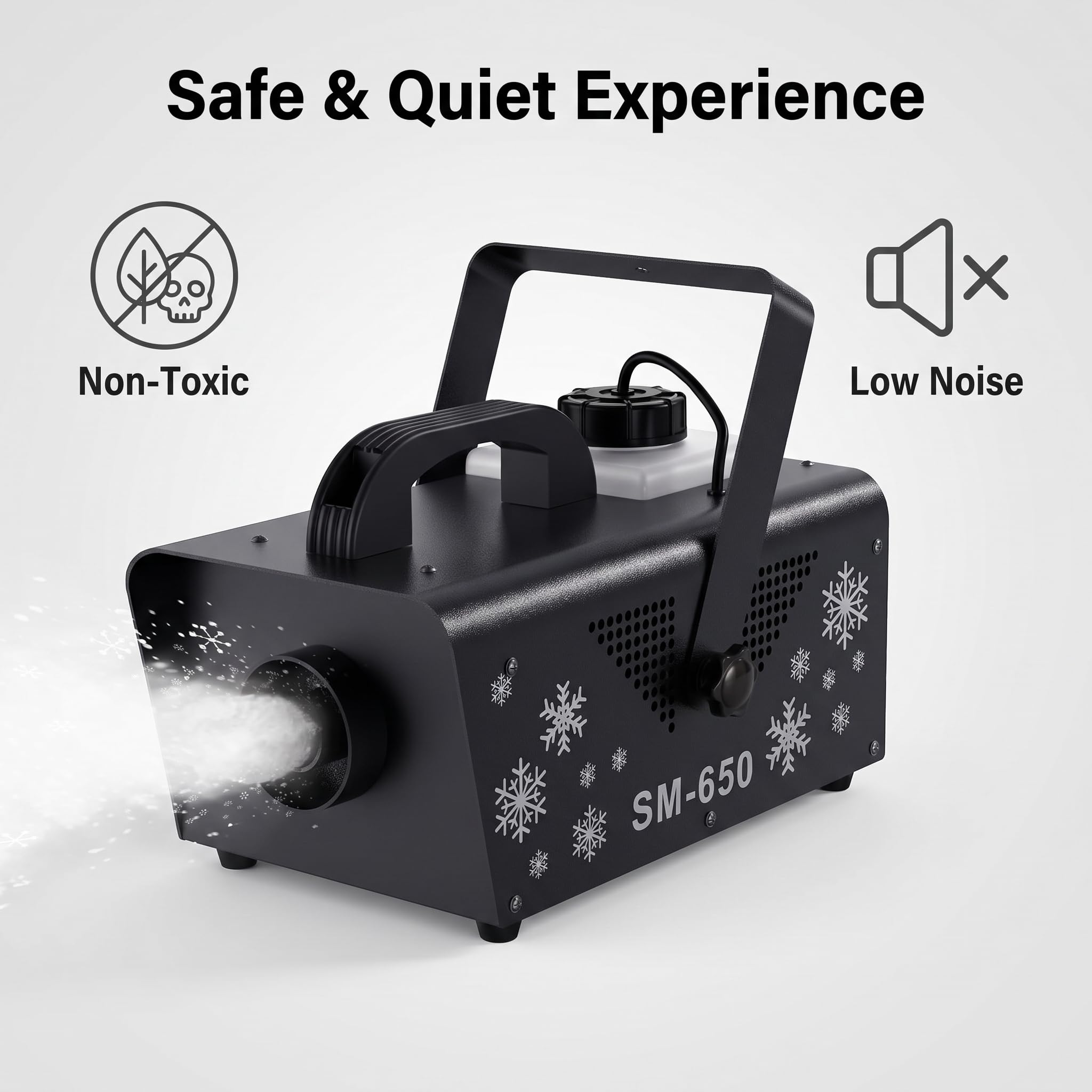 650W Snow Machine with Remote, Fake Snow Maker for Christmas Party
