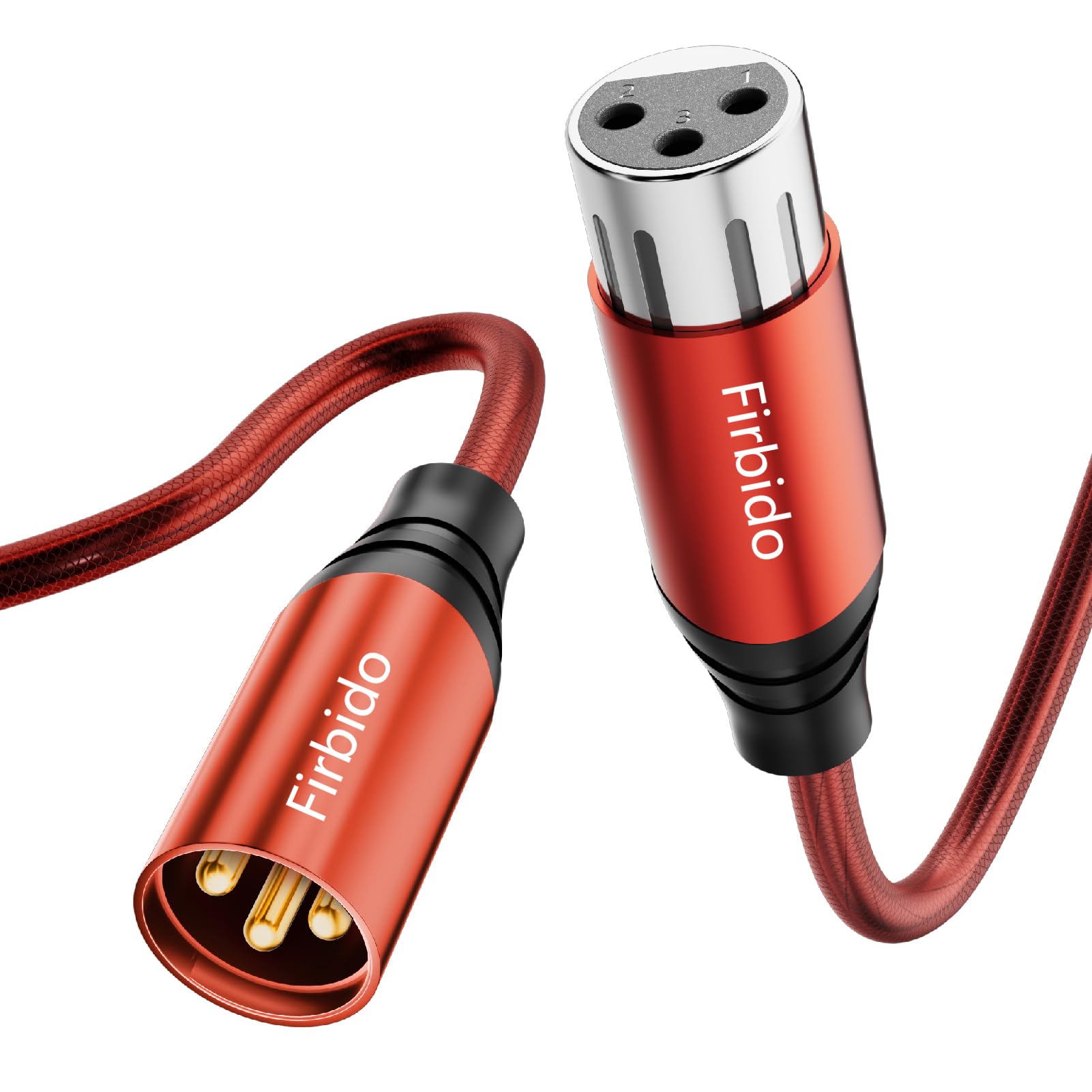 Firbido XLR Cable 6.6 FT, Balanced XLR Microphone Cable 3 Pin Mic Cable DMX Cable for Amplifier, Mixer, Shure SM/Shotguns Microphones, Speaker Systems