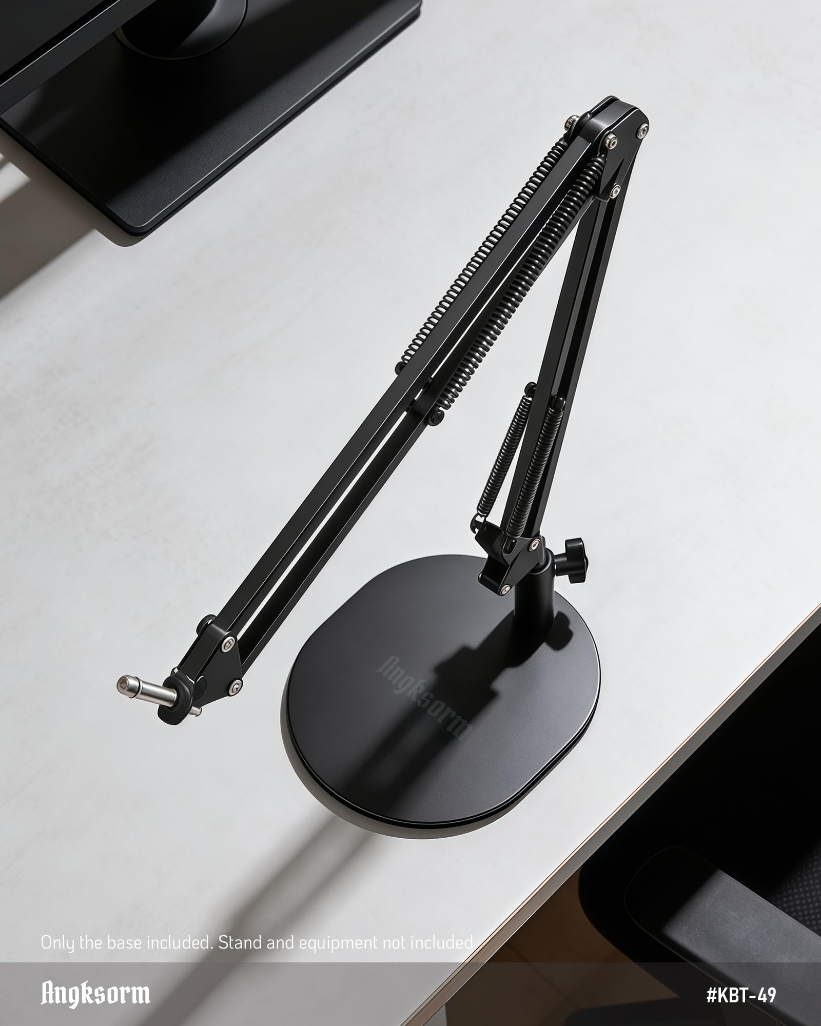 Low Profile Mic Stand Base, Weighted Desk Mount, 12mm Socket, 5/8-27 Thread