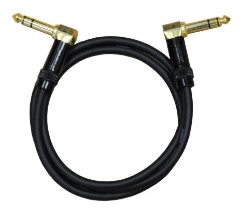 Audio2000’S E25103 3-Feet Gold-Plated 1/4-Inch TRS Right-Angle to Gold-Plated 1/4-Inch TRS Right-Angle Recording/Stage/Patch/Audio Cable (One 3-Feet Cable)