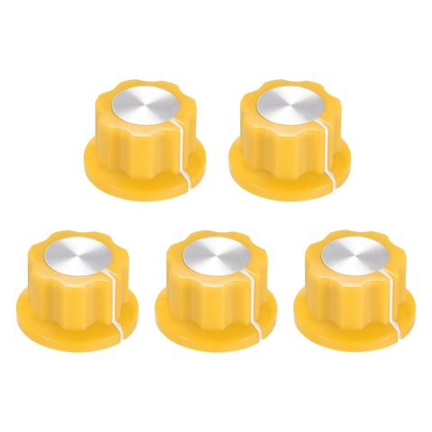 uxcell 5pcs 6.4mm Shaft Hole Potentiometer Volume Control Rotary Knobs