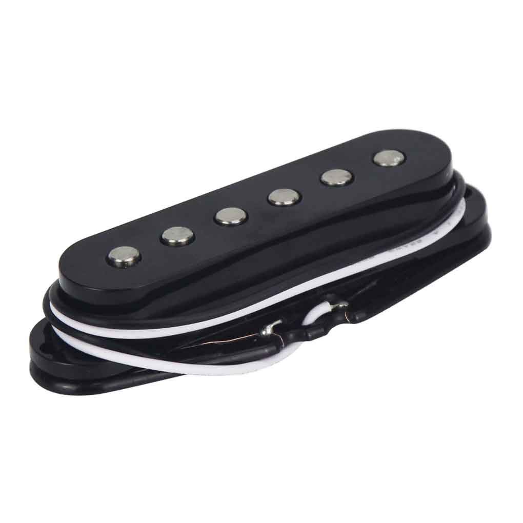 FLEOR Alnico 5 Single Coil Pickups Flat Pole Guitar Neck/Middle/Bridge Pickup Set Black