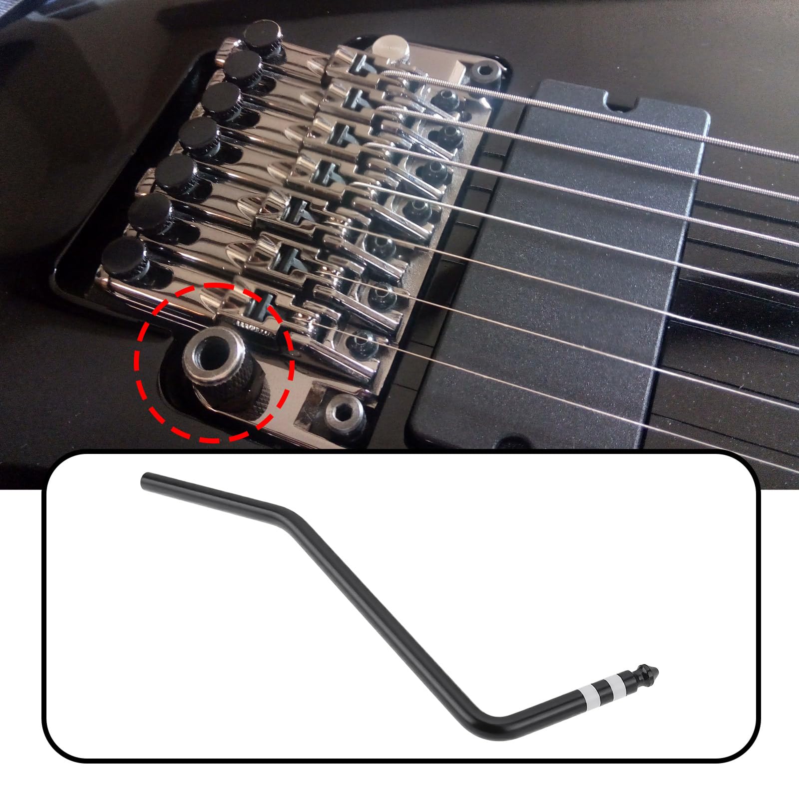 Briny River 2Pcs 6mm Guitar Tremolo Arm Compatible with Ibanez Edge Lo-Pro Compatible with Edge Pro Black