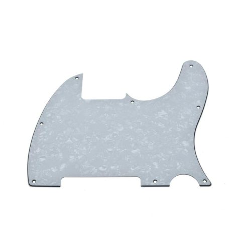 KAISH 8 Hole Tele Blank Guitar Pickguard Tele Pick Guard Scratch Plate for Telecaster Esquire White Pearl