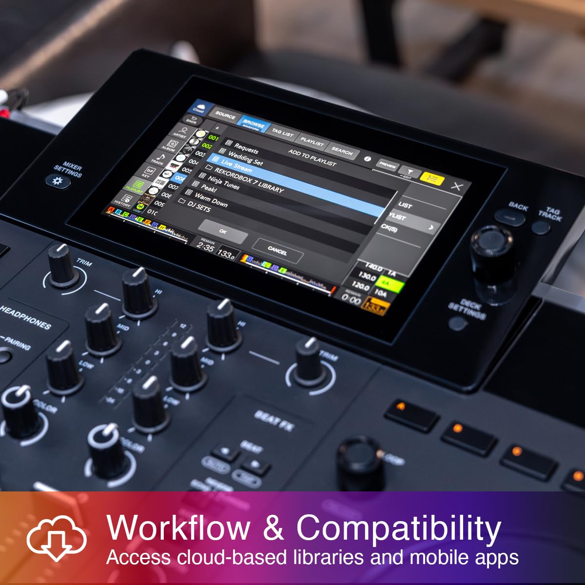 AlphaTheta XDJ-AN 2-Channel All-in-One DJ System, Touchscreen, Wi-Fi