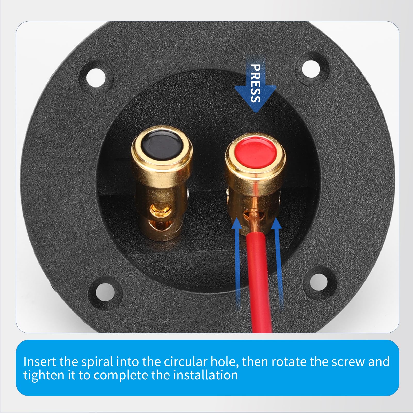 XGGYA 3 in Round Push Spring Speaker Terminal Cup, 2 Pack