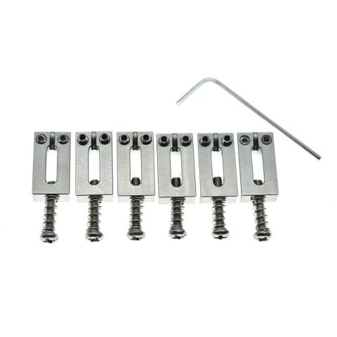 Dopro Upgraded Version Solid Stainless Steel Guitar Bridge Saddles 10.5mm for Stratocaster or Telecaster
