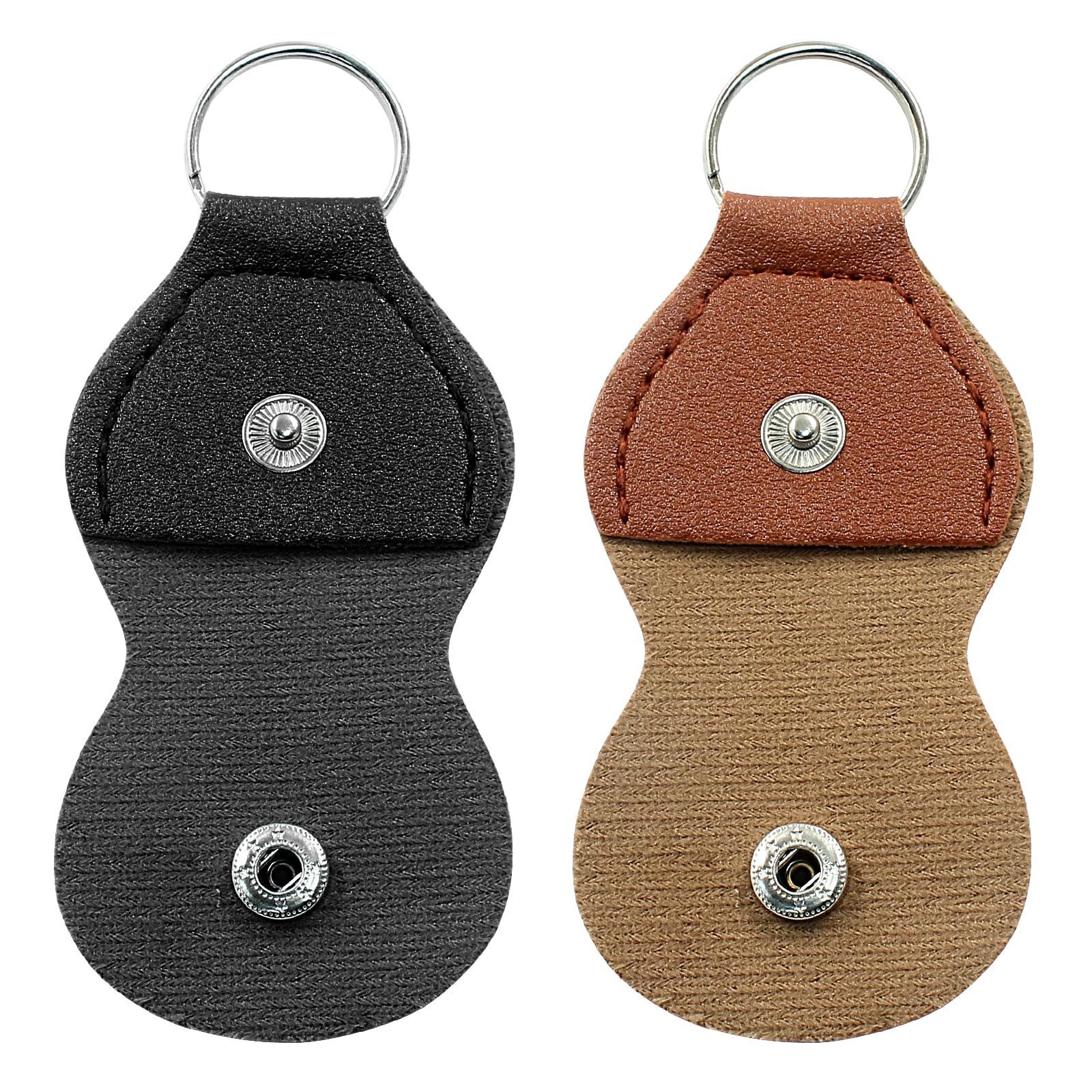 Bonsicoky Guitar Picks Holder Case, Black + Brown, 2 Pcs