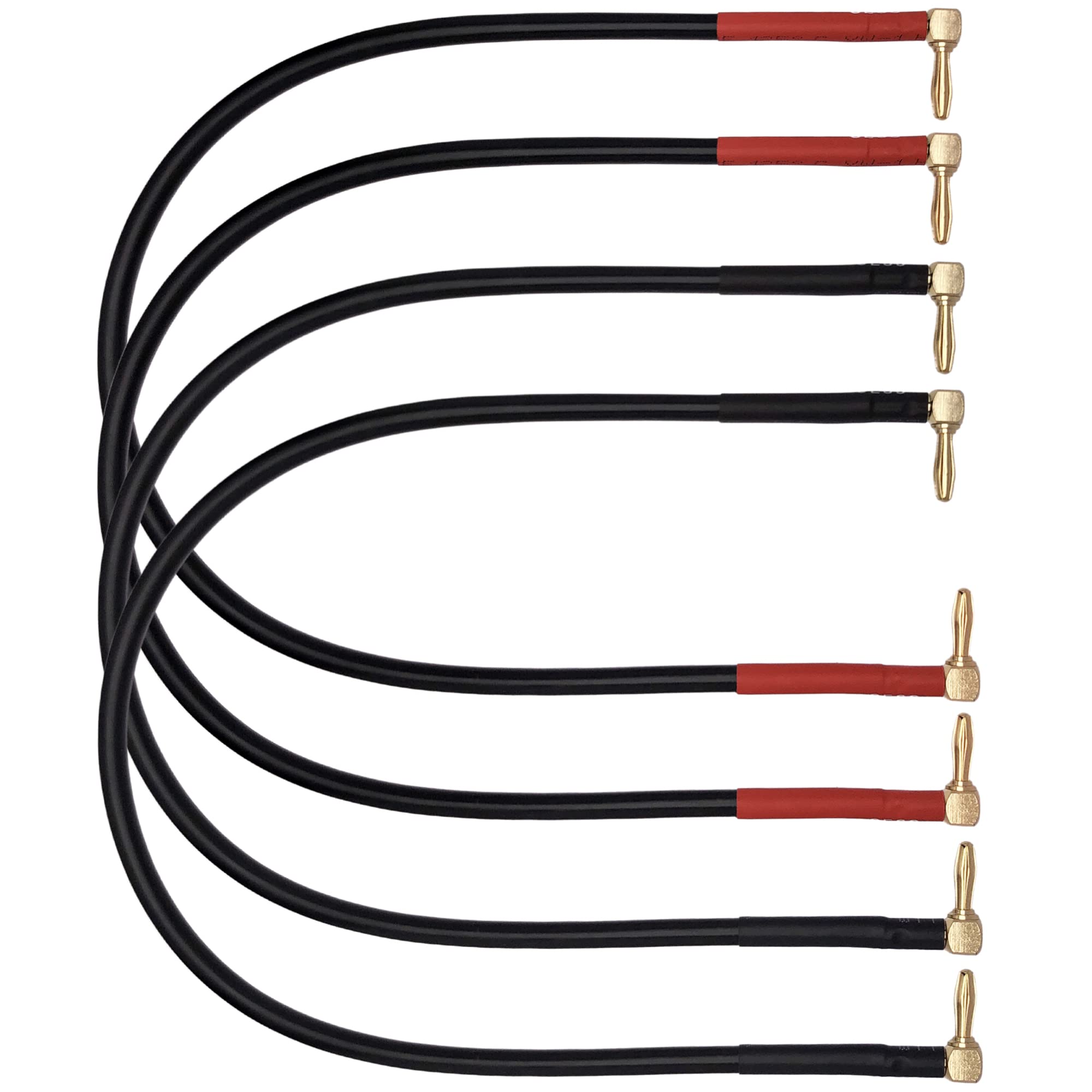 CNCESS Right-Angle Banana Jumper Cable, 8AWG, 4-Pack (18 Inches)