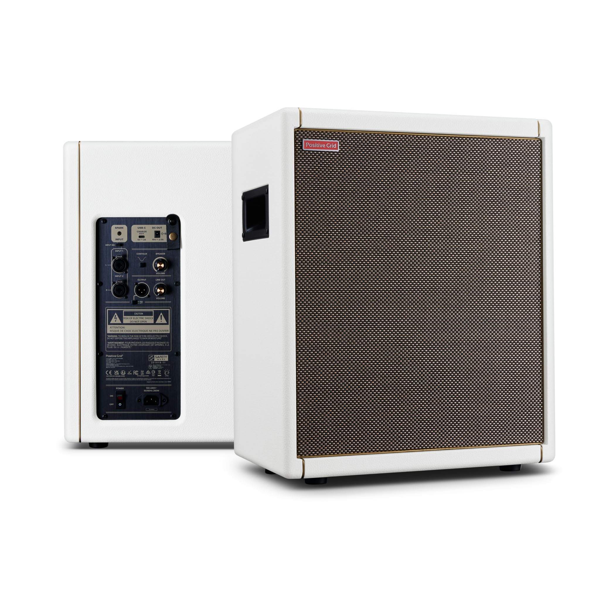 Positive Grid Spark CAB Powered FRFR Cabinet for Amps & Modelers – Pearl