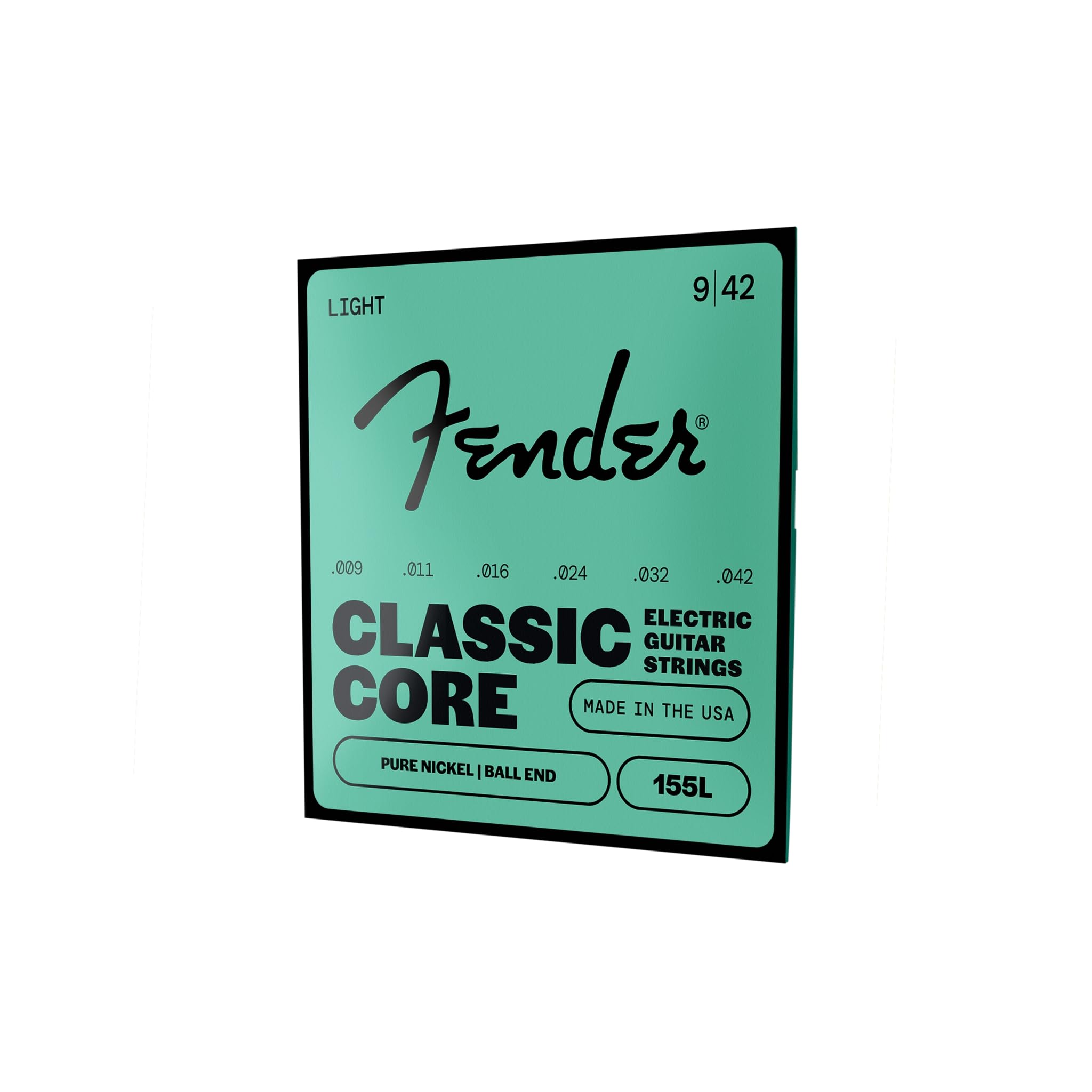 Fender Classic Core Electric Guitar Strings, Vintage Nickel, Ball End, 155L .009-.042