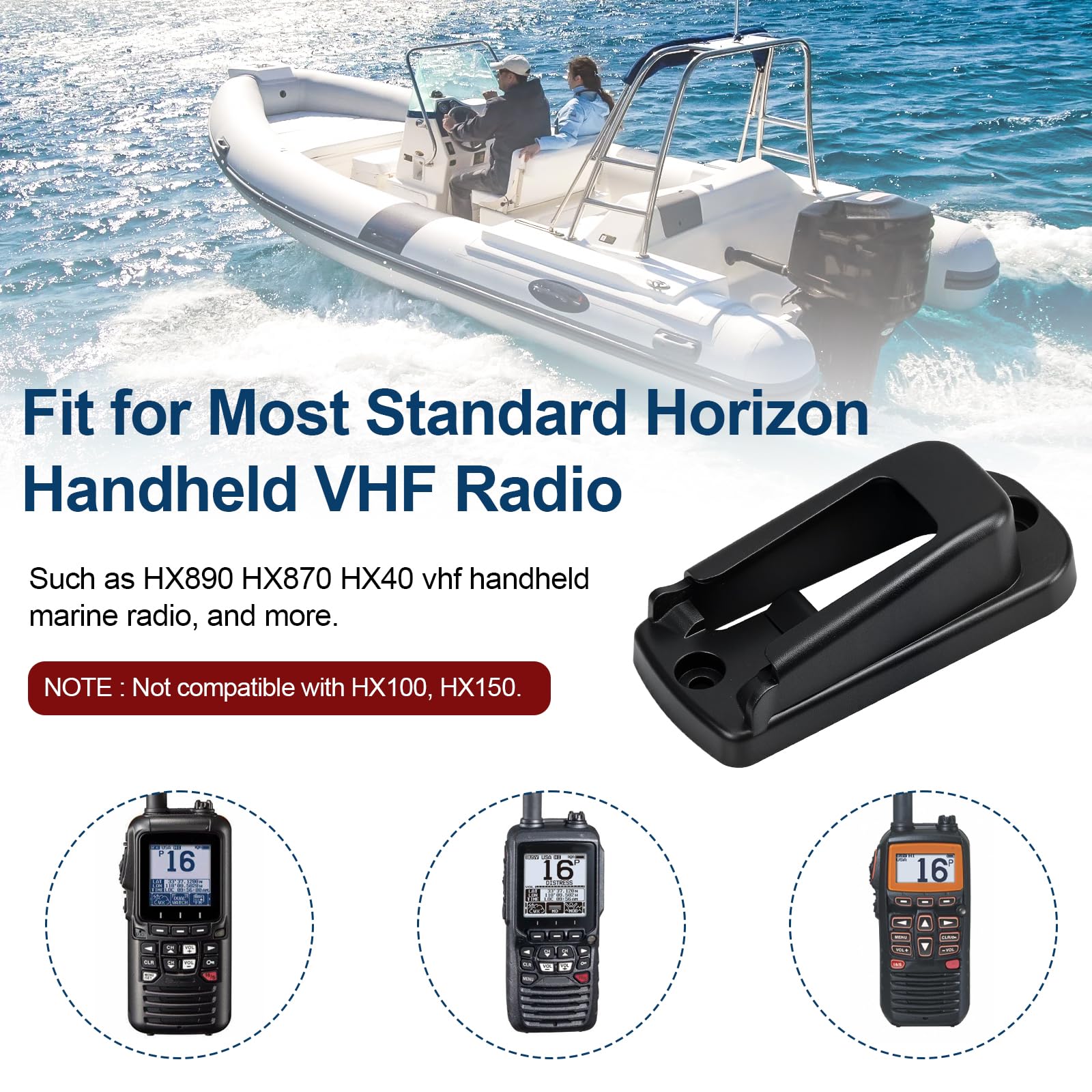 VHF Handheld Radio Hanger Clip Replacement for Standard Horizon Handheld VHF Hangar Bracket SCH-11, Microphone Hanger Clip Fit for Standard Horizon HX890 HX870 HX40 and More, Hold Radio Secure