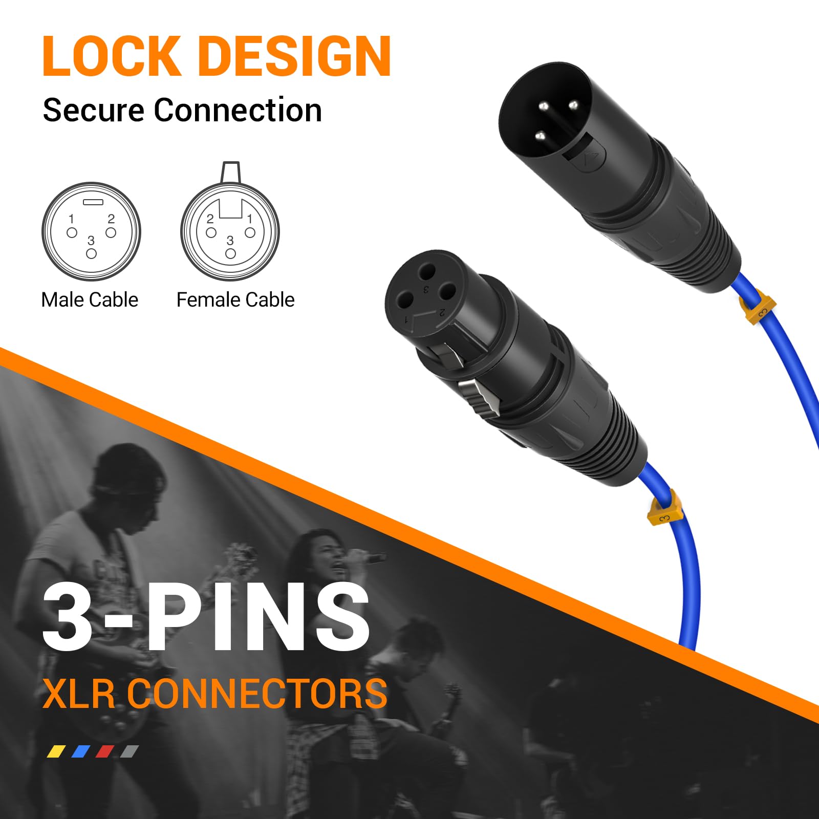 Phenyx Pro 4-Channel 3 ft XLR Microphone Snake Cable PCBL-4IN1-3-V2