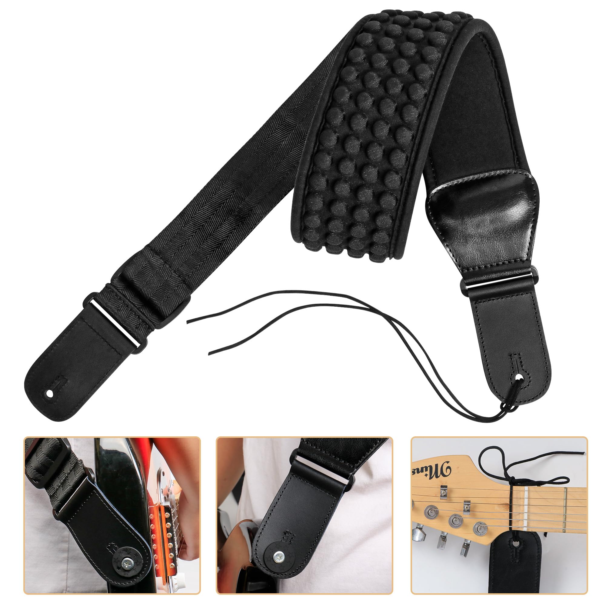 Philicoco Neoprene Guitar Strap, 3.5″ Wide Padded Adjustable for Guitar