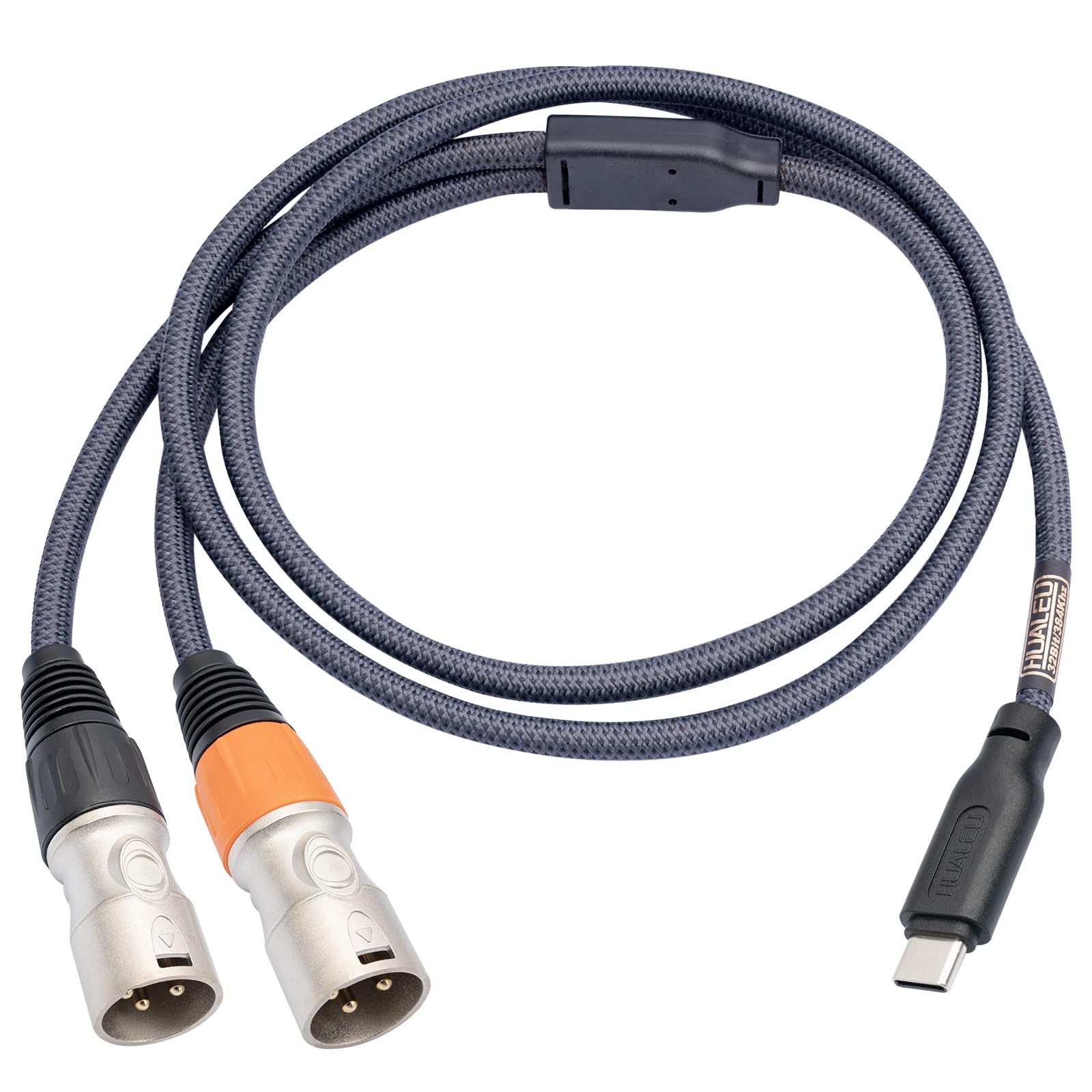 HUALEU, 10FT USB C to Dual XLR Male Audio Cable, Electronic Cable for Amplifier, Tablet, Smartphone, Speaker, Laptop
