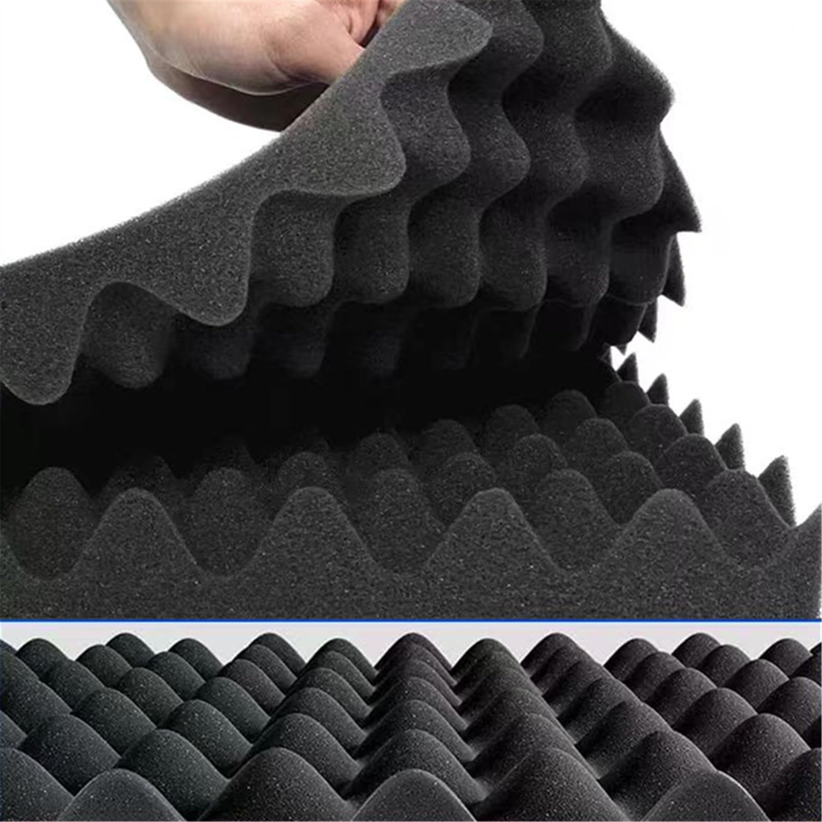 Evovoce Sound Dampening Foam Panels, 2 Pack 48″ x 24″ x 2″ High Density Egg Crate Foam, Acoustic Sound Proofing Wall Panels for Noise Reduction, Recording Studio, Gaming