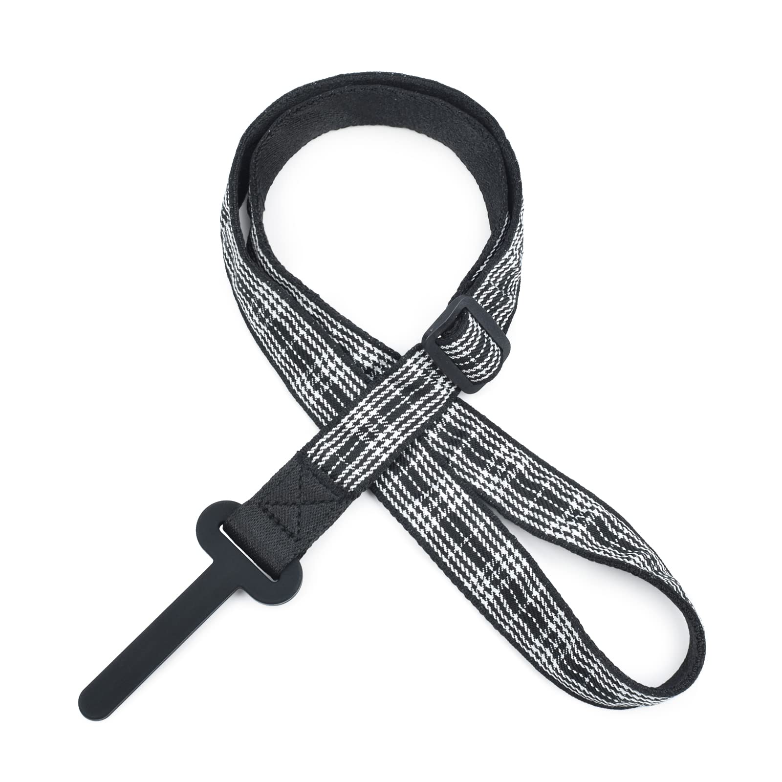 CLOUDMUSIC Ukulele Strap Clip On, Black Strip