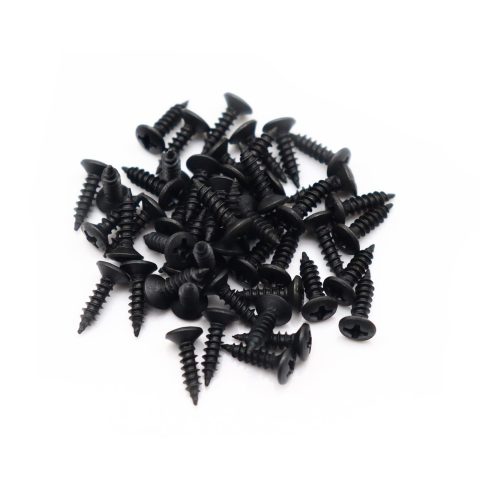 50pcs Matte Black 3MM Durable Guitar Pickguard Screws – Pick Guards & Scratch Plate Mounting Screws for Fender, Tele, Gibson, LP, Les Paul, SG & Electric Guitar & Bass