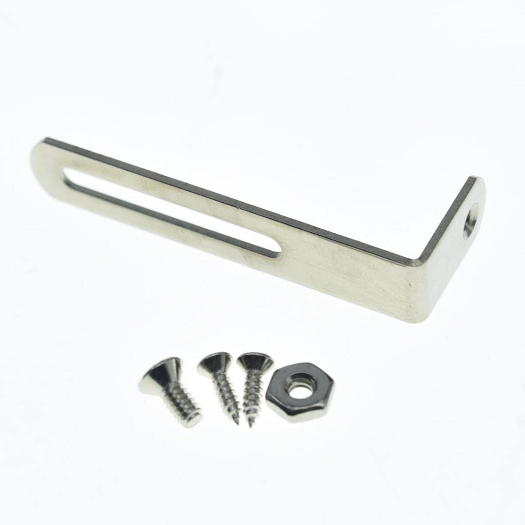 KAISH Premium Stainless Steel Guitar Pickguard Bracket with Pickguard Mounting Screws Bolt and Nut for USA Les Paul Nickel Nickel