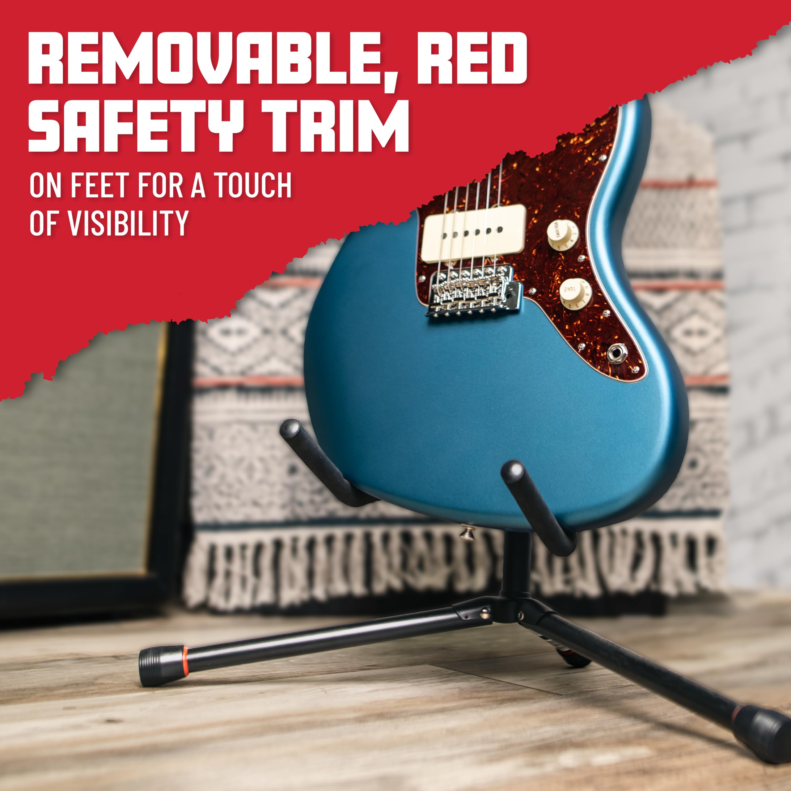 Gator GFW-GTR-1000 Frameworks Adjustable Guitar Stand, Holds Single Electric or Acoustic Guitar, ()