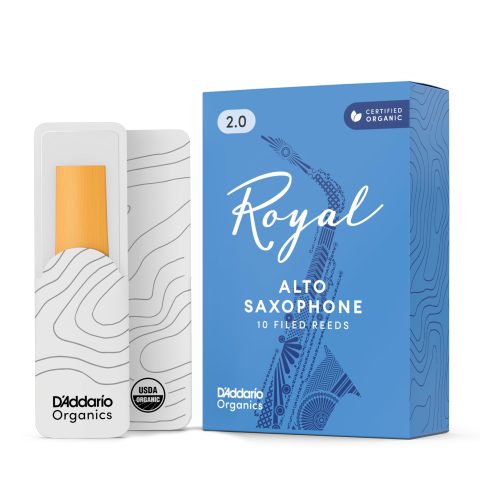 D’Addario Organics Royal Alto Saxophone Reeds Strength 2.0, 10-Pack